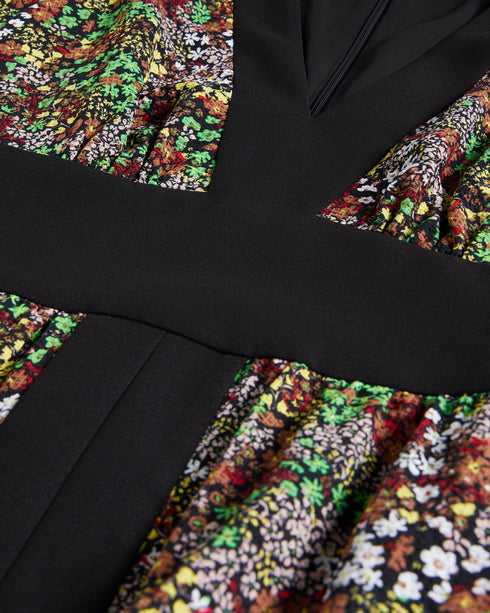 LOTTEI-Dresses-Crepe Panelled Puff Sleeve Midi Dress- Ted Baker Romania